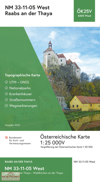 4305-WEST RAABS AN DER THAYA | carte topographique BEV