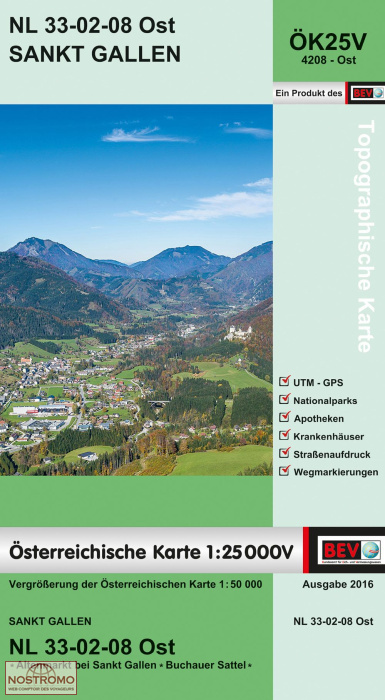 4208-OST SANKT GALLEN | carte topographique BEV