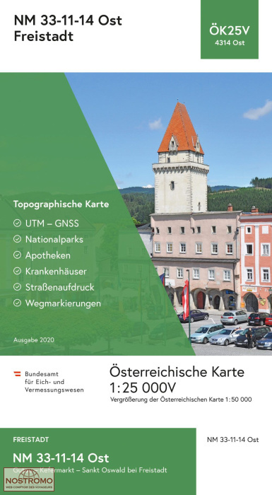 4314-OST FREISTADT | carte topographique BEV