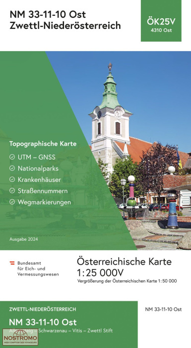 4310-OST ZWETTL-NIEDERÖSTERREICH | carte topographique BEV
