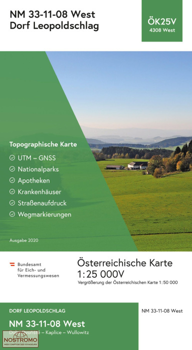 4308-WEST DORF LEOPOLDSCHLAG | carte topographique BEV