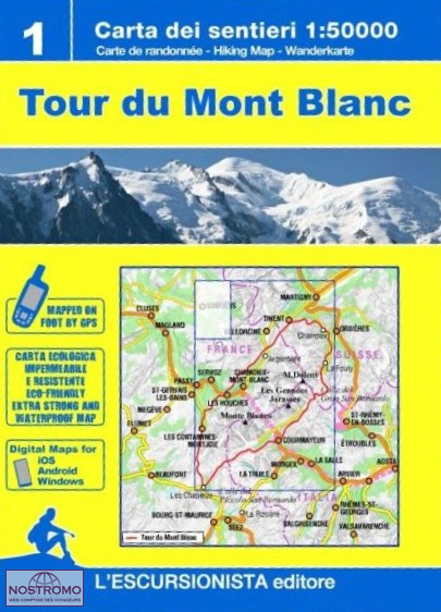 TOUR DU MONT-BLANC | carte de randonnée l'Escursionista