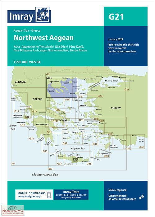 G21 NORTHWEST AEGEAN | Imray nautical chart