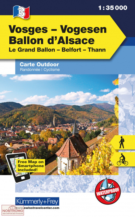 03 VOSGES : BALLON D'ALSACE | carte de randonnée Kummerly+Frey
