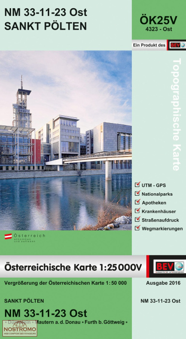 4323-OST SANKT PÖLTEN | carte topographique BEV