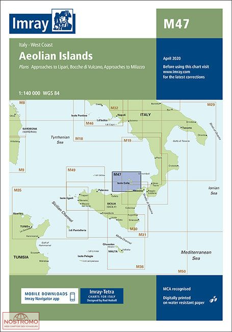 M47 ÎLES ÉOLIENNES | carte marine Imray