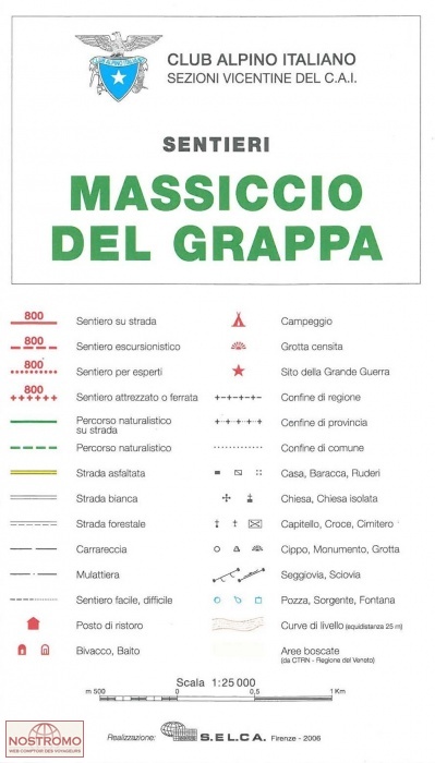 MASSICCIO DEL GRAPPA | Selca/CAI hiking map