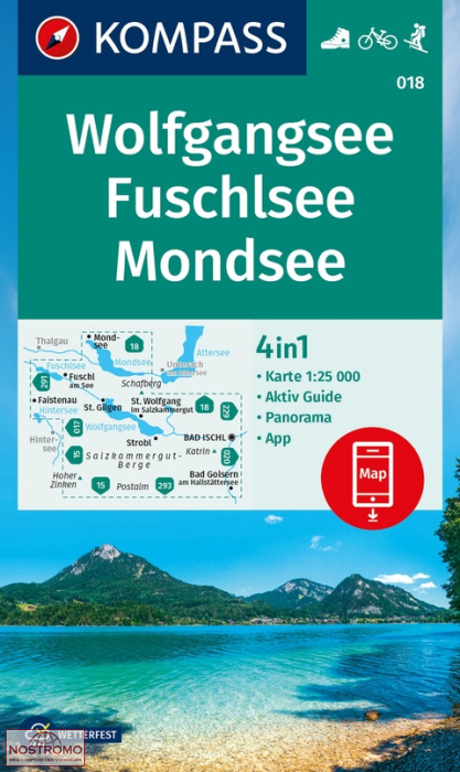 WOLFGANGSEE - FUSCHLSEE - MONDSEE 018 | Kompass hiking map