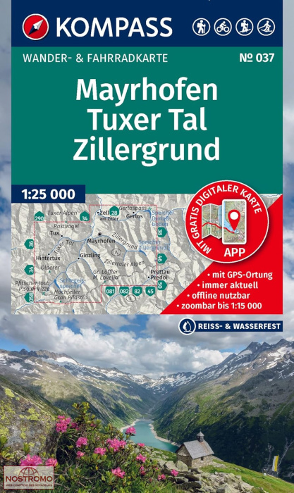 MAYRHOFEN - TUXER TAL - ZILLERGRUND 037 | carte de randonnée Kompass