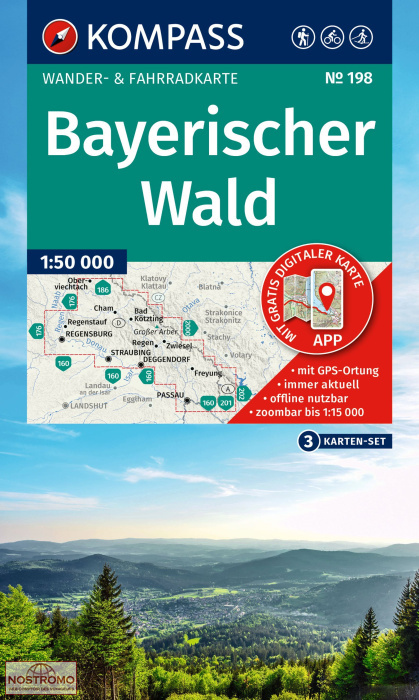 198 BAYERISCHER WALD | cartes de randonnée Kompass