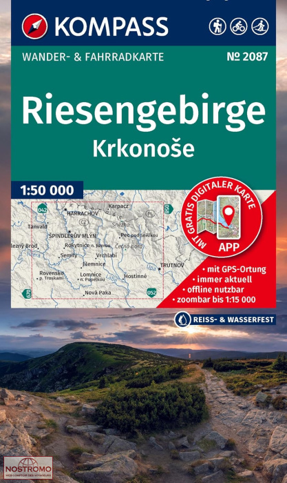 2087 RIESENGEBIRGE / KRKONOSE | carte de randonnée Kompass