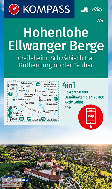 774 HOHENLOHE - ELLWANGER BERGE | Kompass hiking map