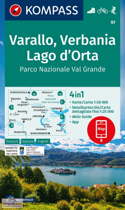 97 VARALLO - VERBANIA - LAGO D'ORTA | Kompass hiking map
