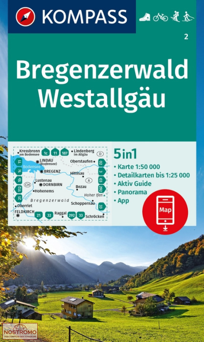 BREGENZERWALD - WESTALLGÄU 2 | Kompass hiking map