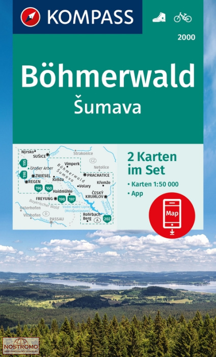 2000 BÖHMERWALD / SUMAVA | cartes de randonnée Kompass