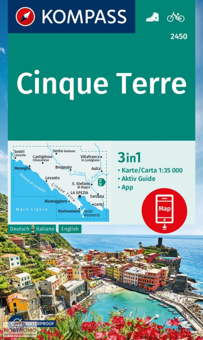 2450 CINQUE TERRE | carte de randonnée Kompass