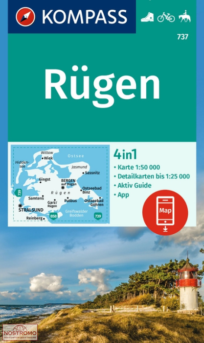 737 RÜGEN | carte de randonnée Kompass
