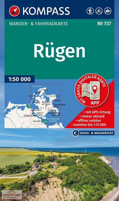 737 RÜGEN | carte de randonnée Kompass
