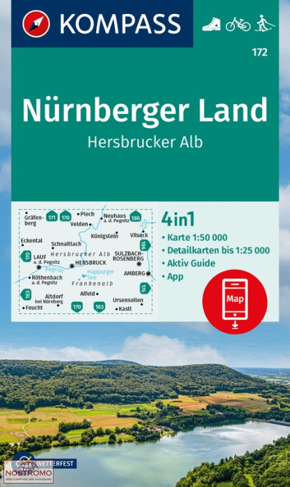 172 NÜRNBERGER LAND | carte de randonnée Kompass