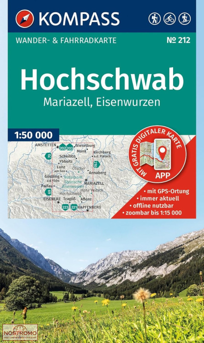 HOCHSCHWAB 212 | carte de randonnée Kompass