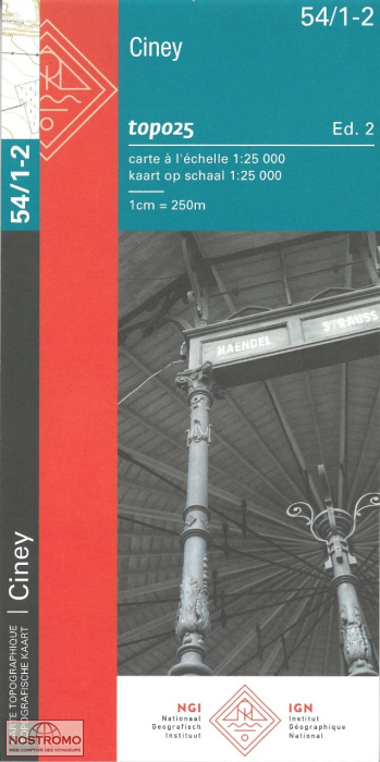 54/1-2 CINEY | carte topographique NGI/IGN