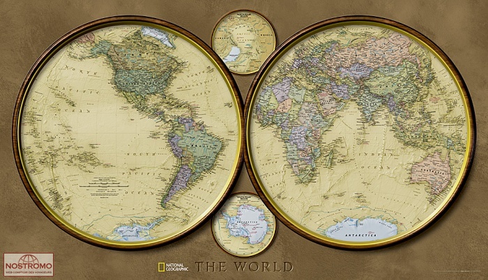 THE WORLD 2 HEMISPHERES | National Geographic wall map