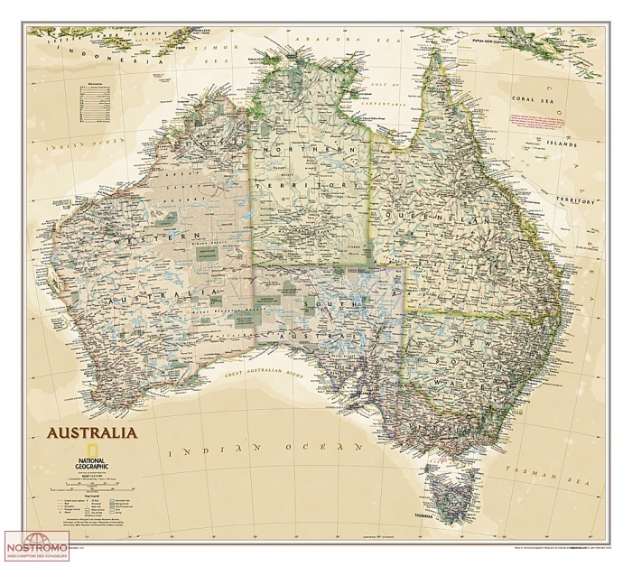 AUSTRALIA ANTIC | National Geographic wall map