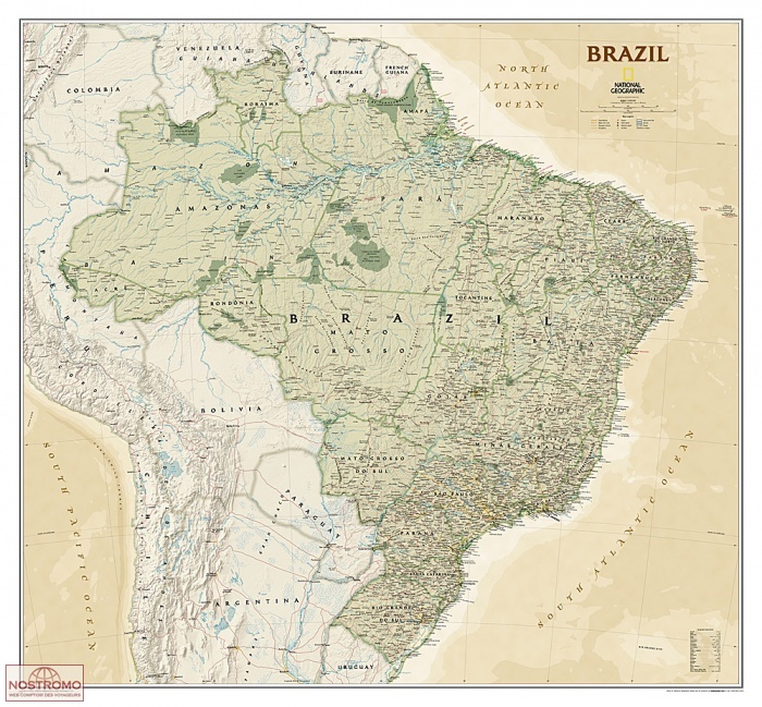 BRAZIL ANTIC | National Geographic wall map