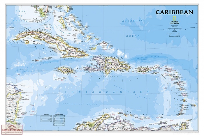 CARIBBEAN | National Geographic wall map