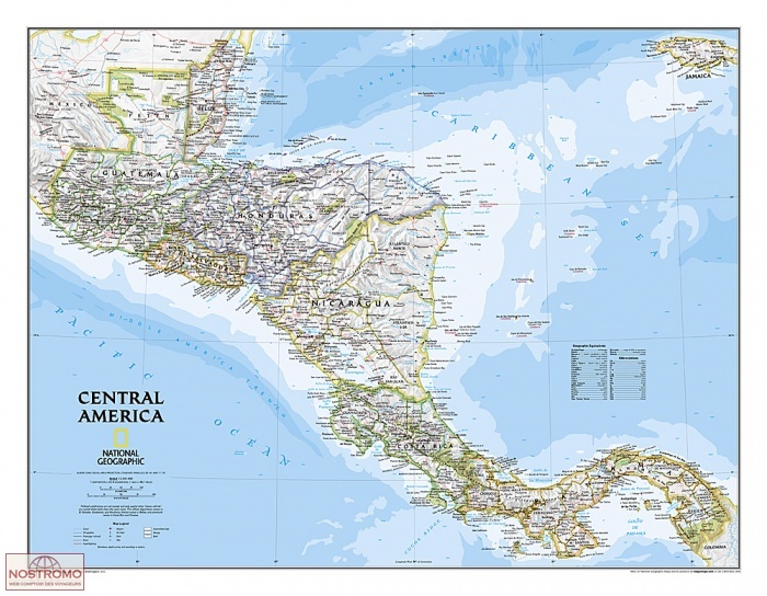 CENTRAL AMERICA | National Geographic wall map