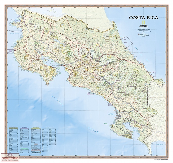 COSTA RICA | National Geographic wall map