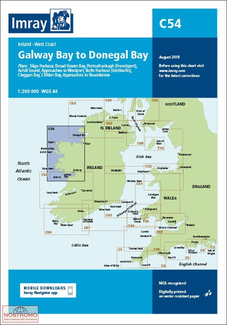 C54 DE GALWAY BAY À DONEGAL BAY | carte marine Imray
