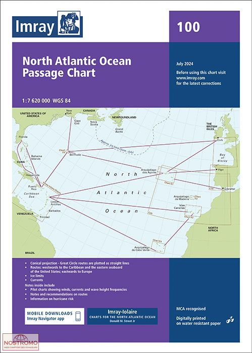 100 ATLANTIQUE NORD | carte marine Imray