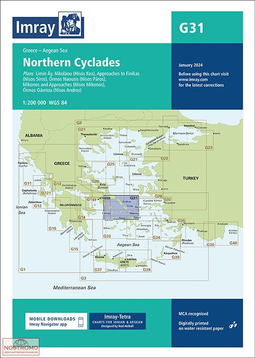 G31 CYCLADES NORD | carte marine Imray