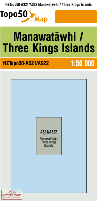 AS21/AS22 - MANAWATAWHI / THREE KINGS ISLANDS | carte topographique LINZ