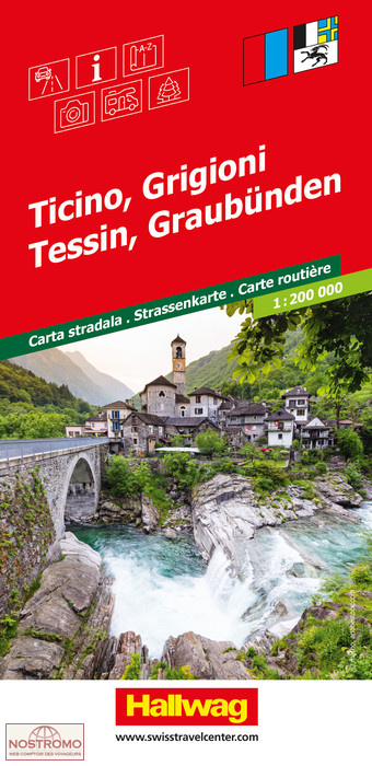 TESSIN - GRISONS | carte routière Hallwag