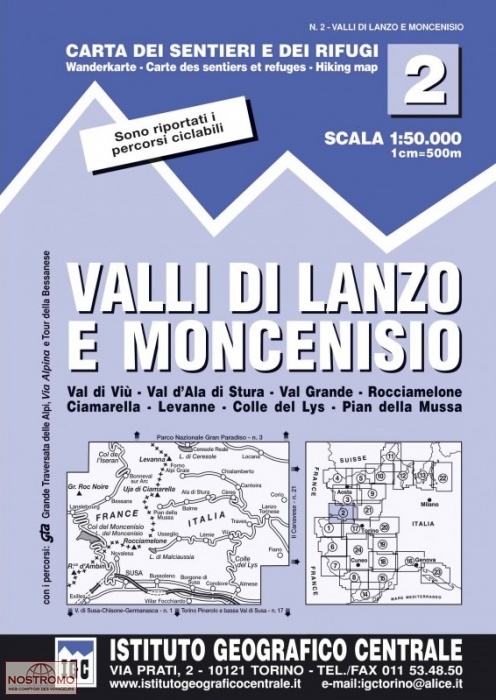 02 VALLI DI LANZO E  MONCENIZIO | carte de randonnée IGC