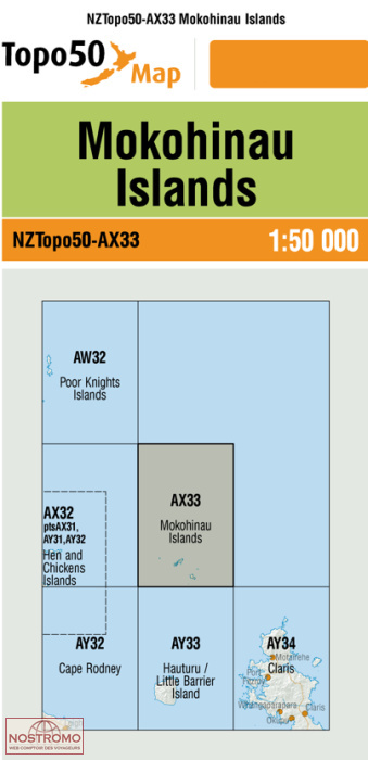 AX33 MOKOHINAU ISLANDS | carte topographique LINZ