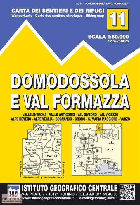 11 DOMODOSSOLA E VAL FORMAZZA | carte de randonnée IGC
