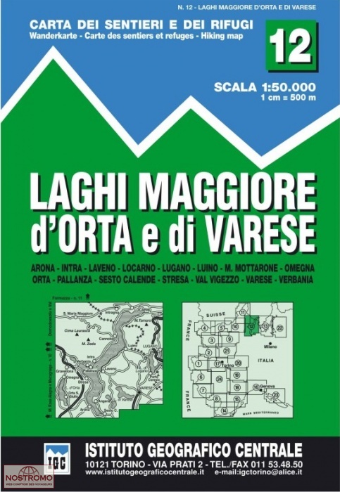 12 LAGHI MAGGIORE D'ORTA E DI VARESE | IGC hiking map
