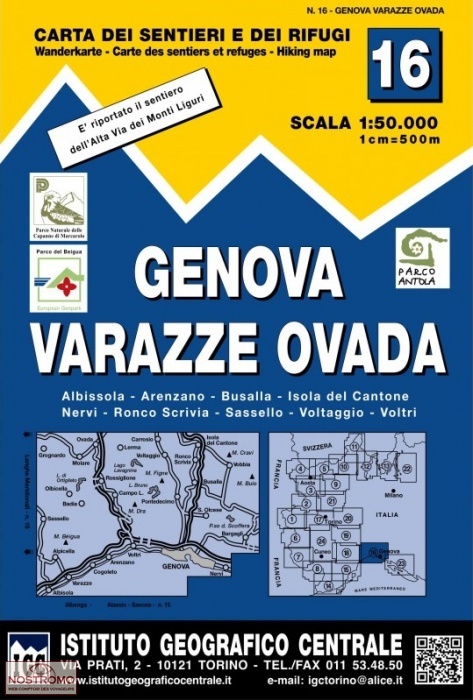 16 GENOVA - VARAZZE - OVADA | carte de randonnée IGC