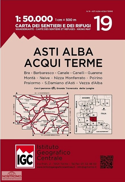 19 ASTI - ALBA - ACQUI TERME | carte de randonnée IGC
