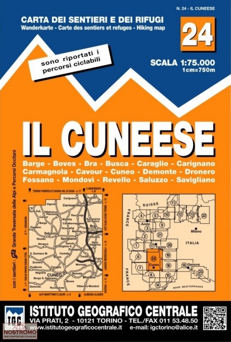 24 IL CUNEESE | carte de randonnée IGC