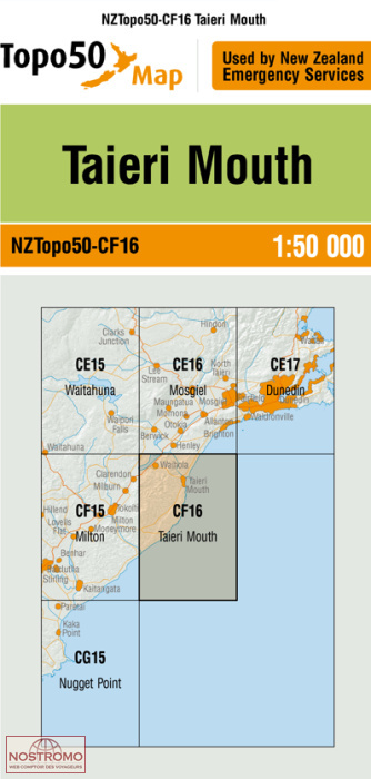CF16 TAIERI MOUTH | carte topographique LINZ