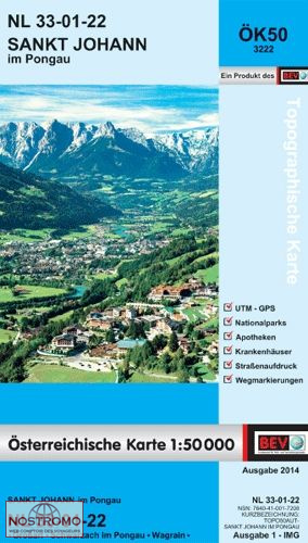 3222 SANKT JOHANN IM PONGAU | carte topographique BEV