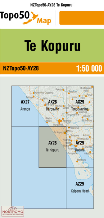 AY28 TE KOPURU | carte topographique LINZ
