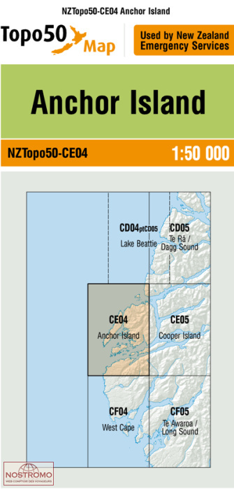 CE04 ANCHOR ISLAND | carte topographique LINZ