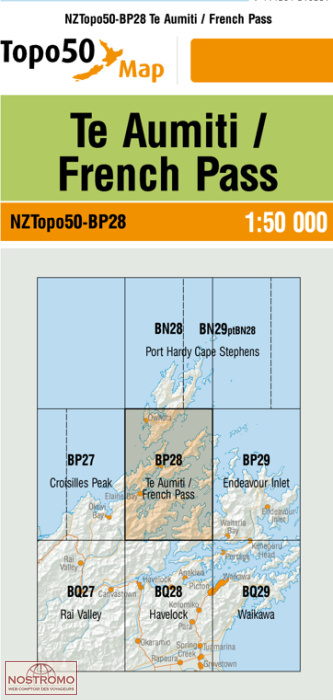 BP28 TE AUMITI / FRENCH PASS | carte topographique LINZ