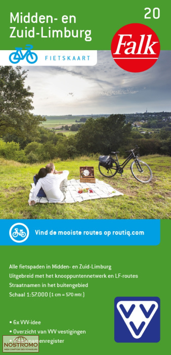 MIDDEN EN ZUID-LIMBURG 20 | carte de cyclotourisme Falk