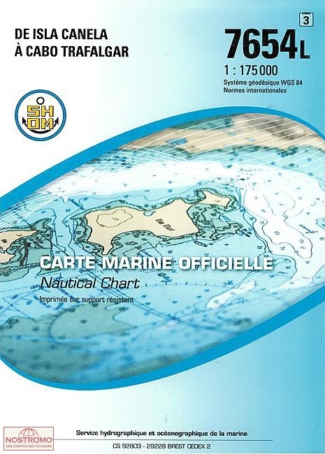 7654L FROM ISLA CANELA TO CABO TRAFALGAR | SHOM nautical chart